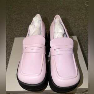 Charles & Keith Pink Platform Loafers